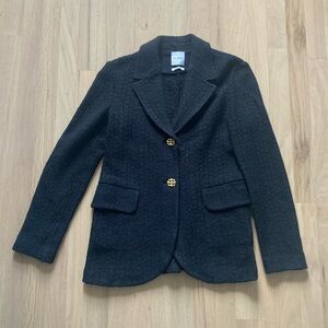 ST. JOHN ✨ Shimmer Black Woven Blazer Jacket